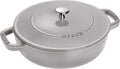 Staub Braiser 40506-543 Saute Pan, Gray, 10.2 inches (26 cm), Large, Both Handed, Cast Enameled Pot, Sukiyaki, Induction Compatible