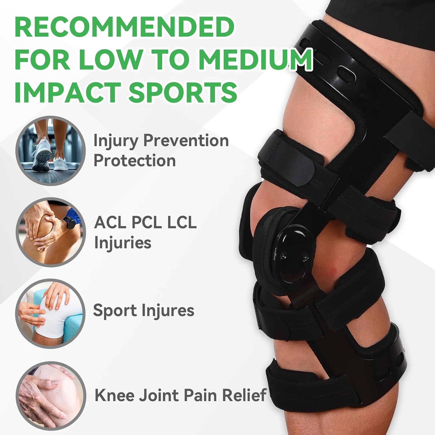 Orthomen Functional ACL Knee Brace for MCL PCL Meniscus Ligament Sports Injuries, Relief from Knee Joint Pain with Side Stabilizer for Men & Women (XXL/Right)
