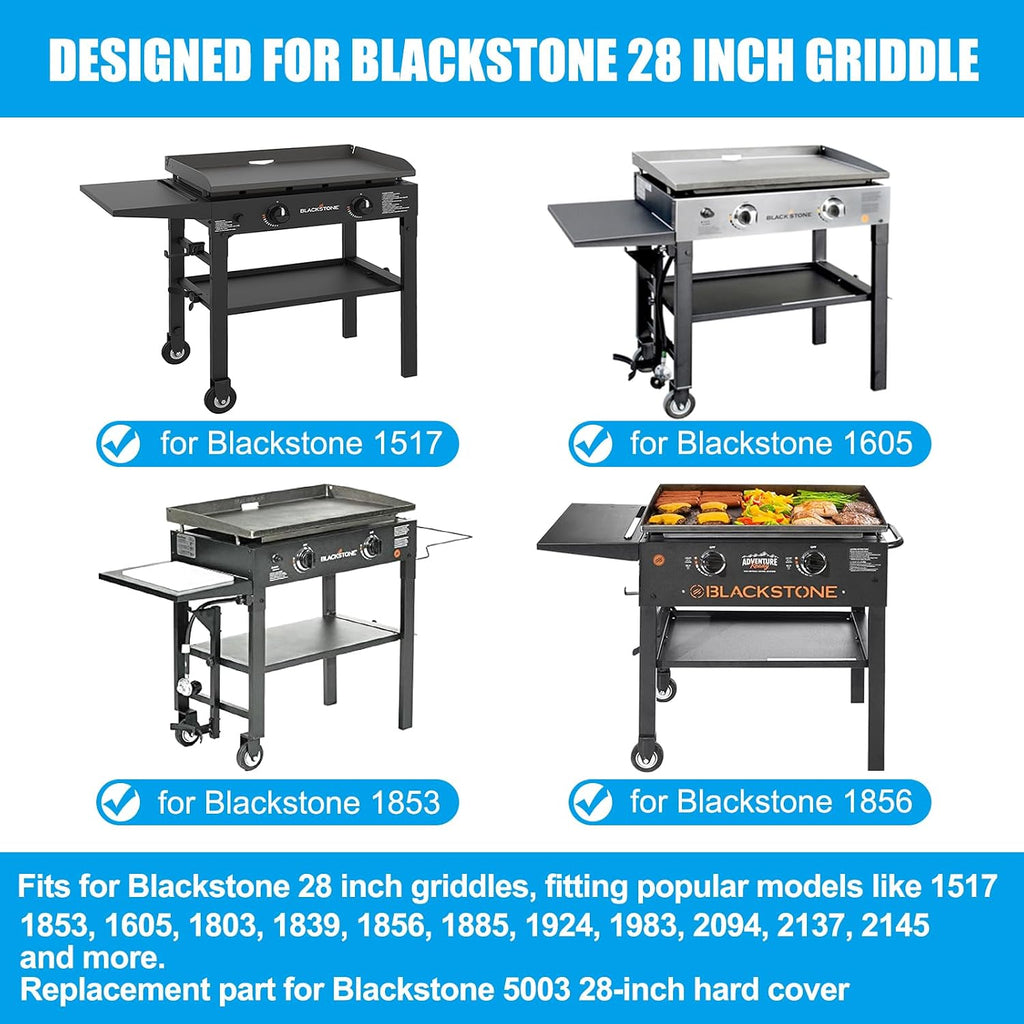 Upgrade Hinged Lid for Blackstone 28'' Griddle Hard Cover Flat Top Lid with Thermometer for Blackstone Grill 1517 1853 1605 1803 1839 1856 1885 1924 1983 2094 2137 2145 Griddle Cover Hood with Handle