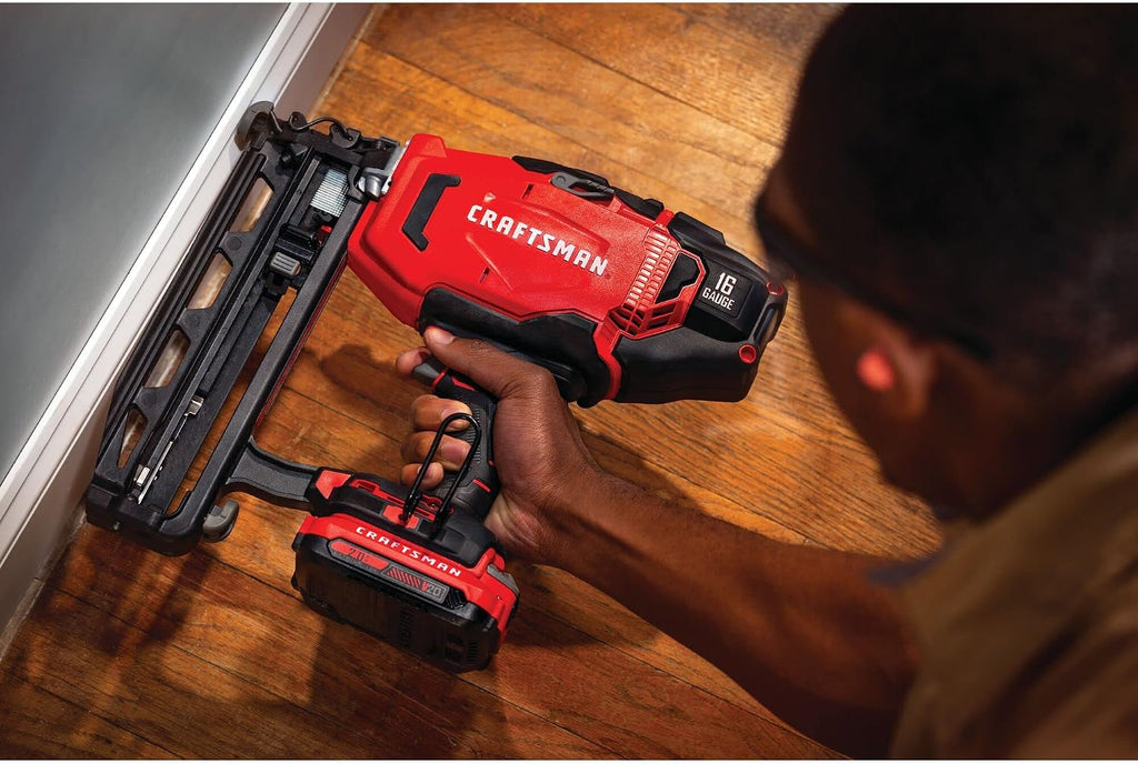CRAFTSMAN V20 Cordless Finish Nailer Kit, Nail Gun, 16GA, 2-1/2 Nails, Battery and Charger Included (CMCN616C1)