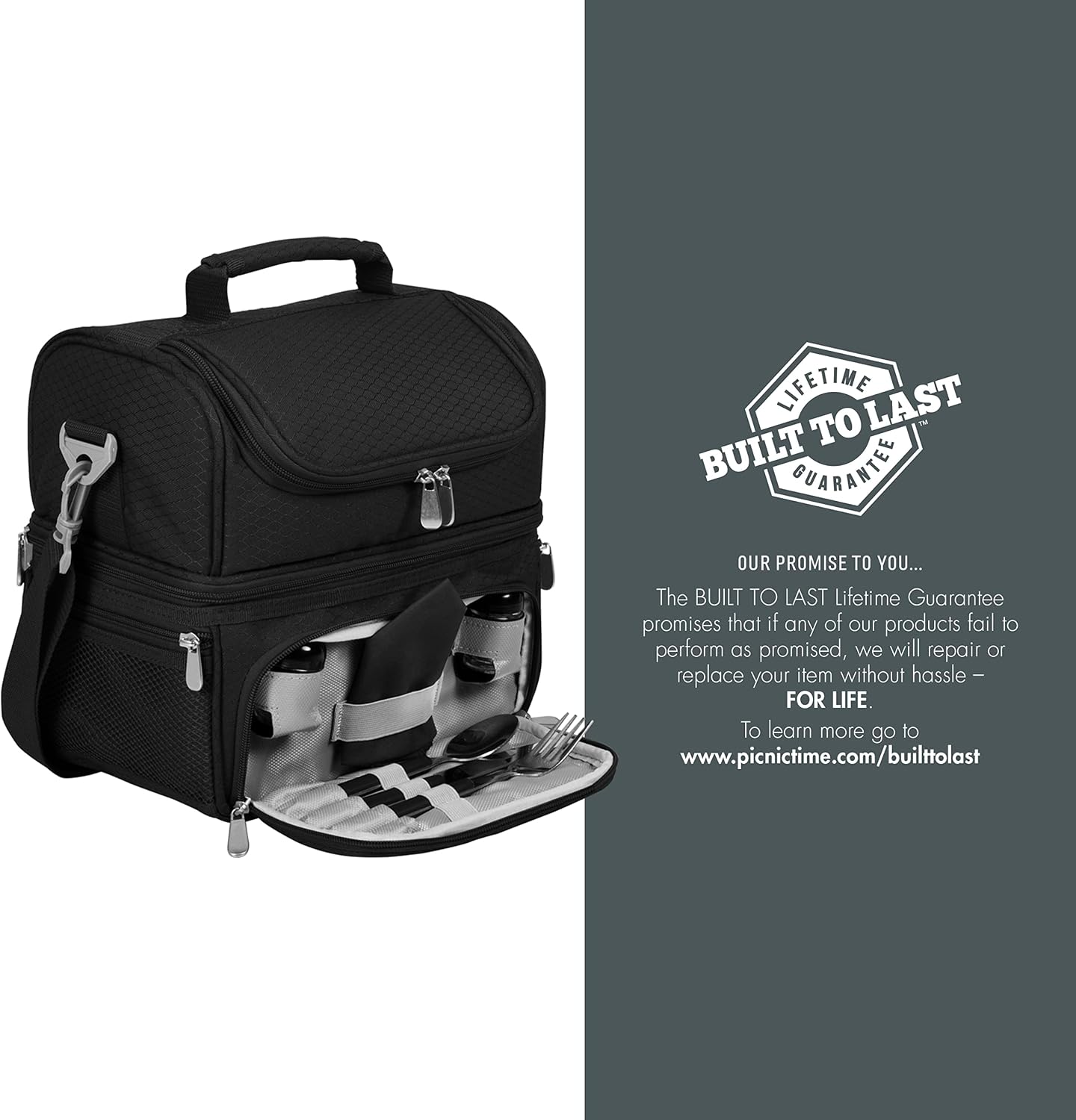 PICNIC TIME NFL Washington Commanders Pranzo Lunch Bag, Insulated Lunch Box with Picnic Set, Lunch Cooler Bag, (Black)