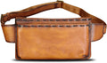 Genuine Leather Waist Bag Fanny Packs for Women and Men Real Leather Small Crossbody Chest Purses (Brown)