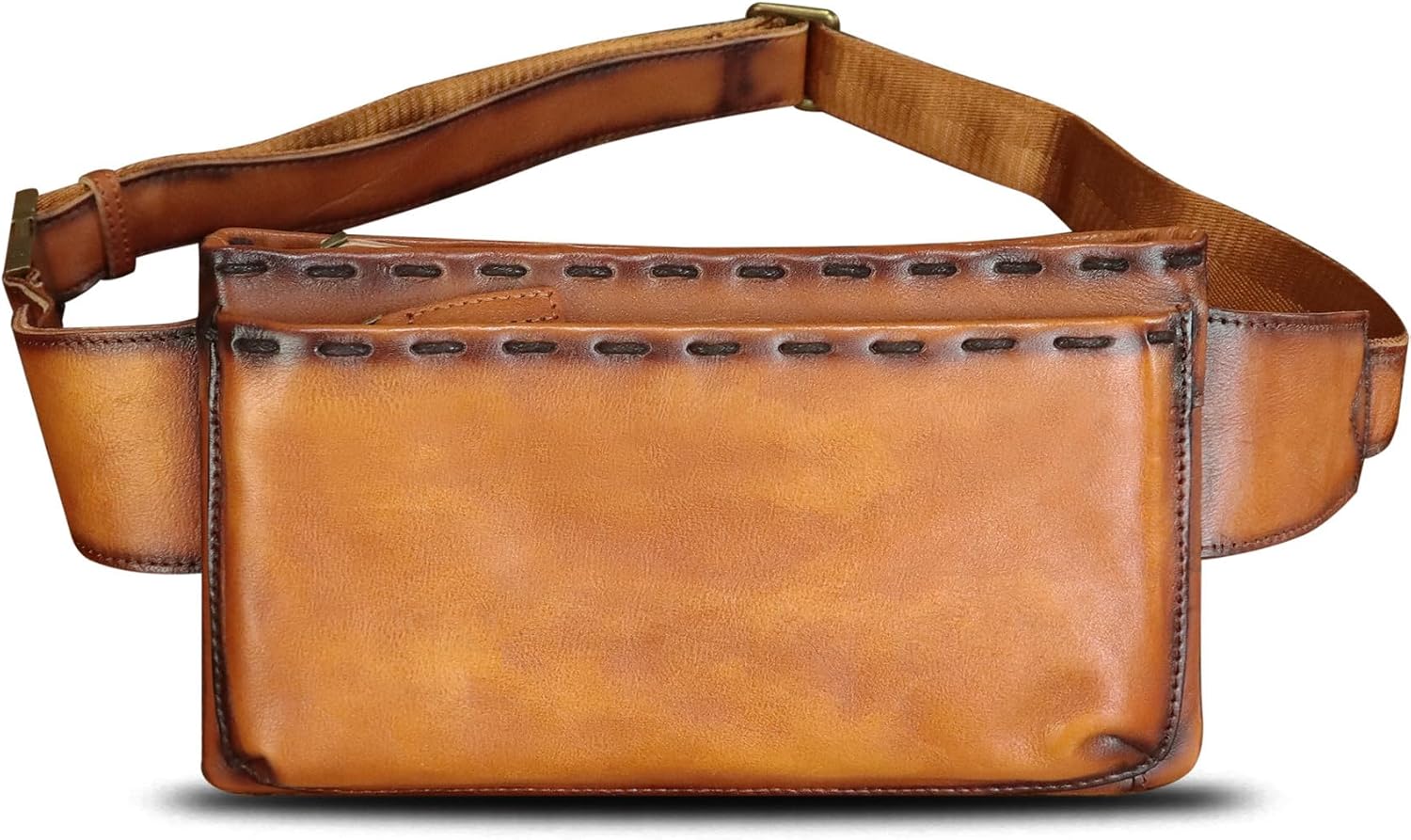 Genuine Leather Waist Bag Fanny Packs for Women and Men Real Leather Small Crossbody Chest Purses (Brown)