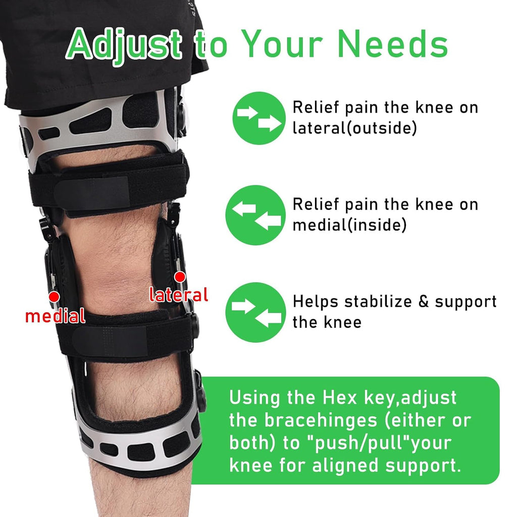 Orthomen OA Knee Brace, Knee Support Brace for Osteoarthritis, Unloading, Arthritis Pain and Knee Support Ideal for Men and Women (XL-Right)