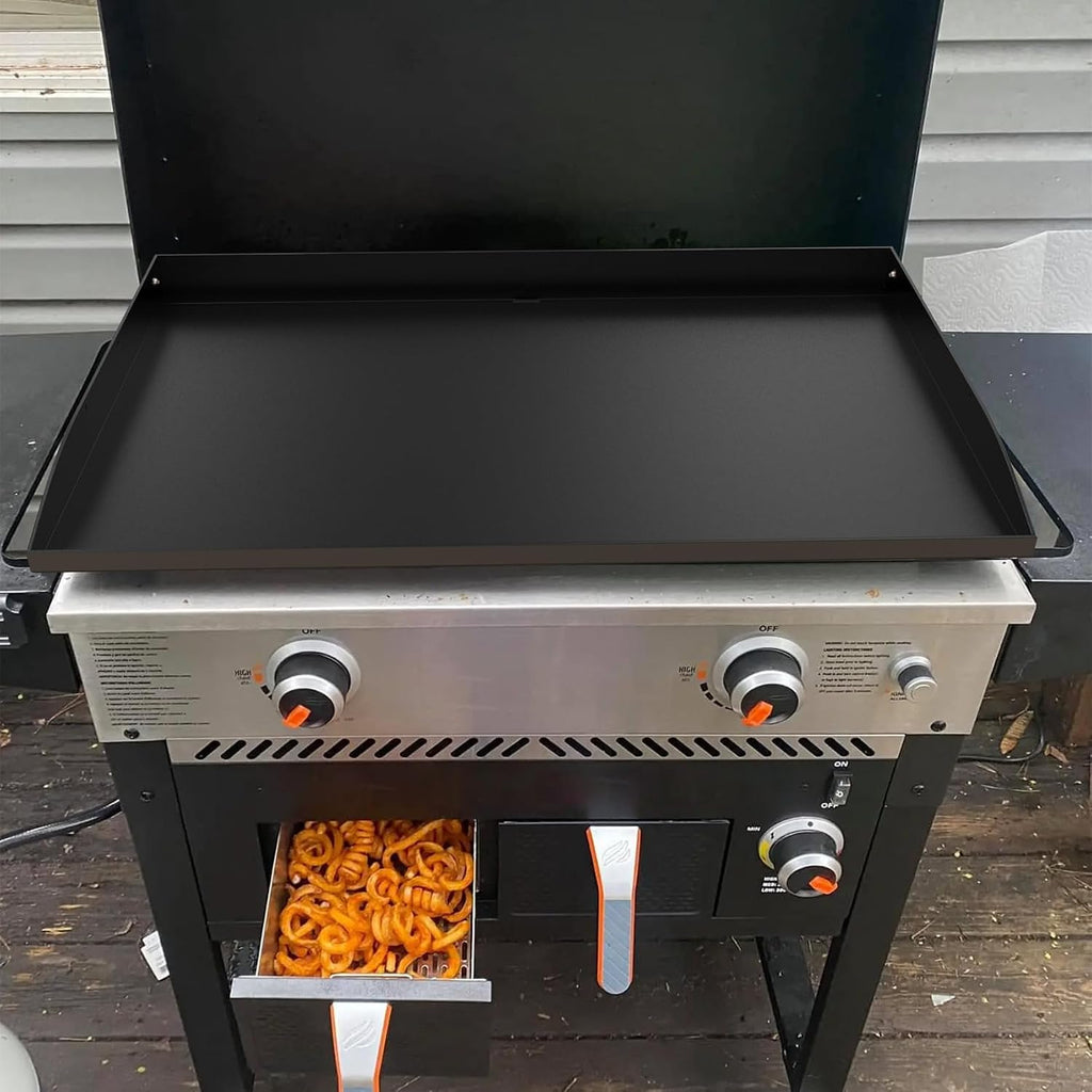 Stanbroil 28 Inch Flat Top Griddle Replacement Top for Blackstone 28' 2-Burner Gas Grill Cooking Station, Ceramic Coated Steel Griddle Top Replacement with Rear Grease System, Black
