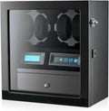 4 Watch Winder with 5 Watch Storage Space, LCD Display, Touch Control and Interior Light