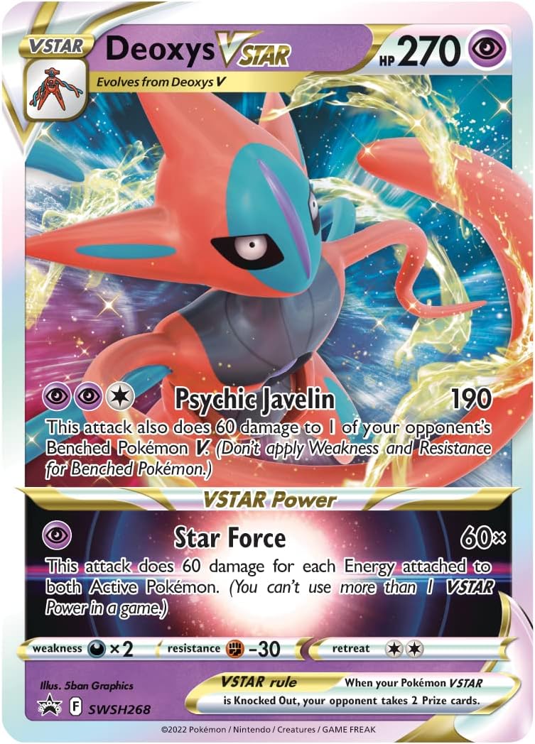 Pokémon TCG: Deoxys VMAX & VSTAR Battle Box (3 Foil Promo Cards, 1 Oversize Foil Card & 4 Booster Packs)
