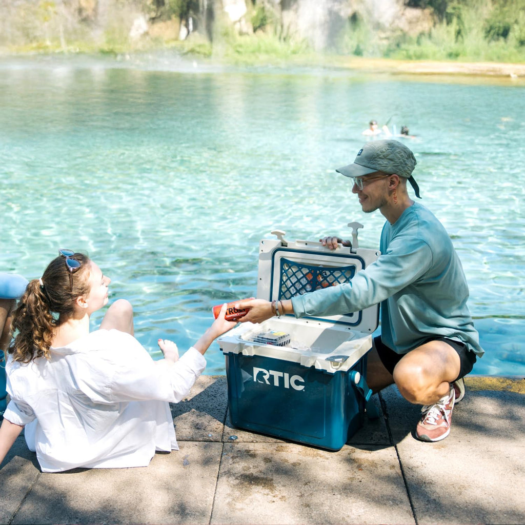 RTIC Ultra-Light Hard Cooler Insulated Portable Ice Chest Box for Drink, Beverage, Beach, Camping, Picnic, Fishing, Boat, Barbecue, 30% Lighter Than Rotomolded Coolers