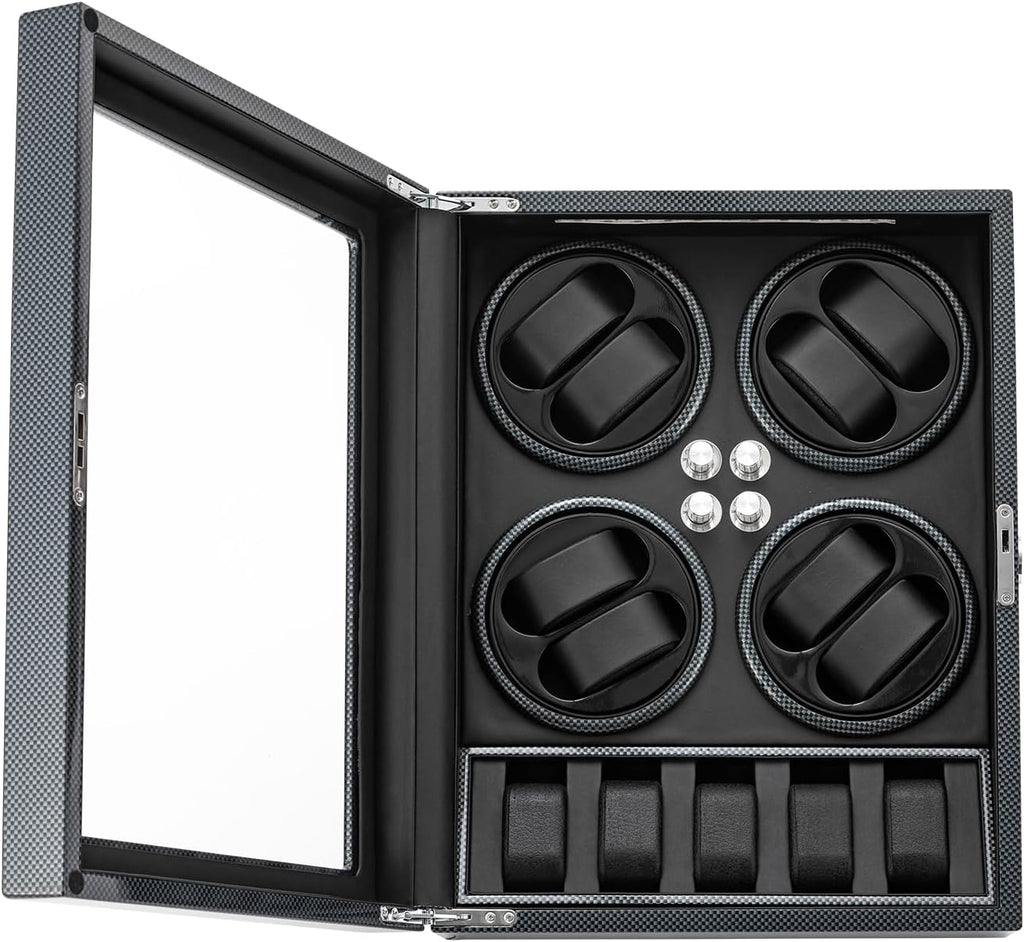 Professional 8+5 Slot Watch Winder with Quiet Motor, 5 Modes & LED Display – Automatic Watch Winder Box for Men, Mechanical Watch Storage Case with Lock and Key, Luxury Watch Collection Organizer