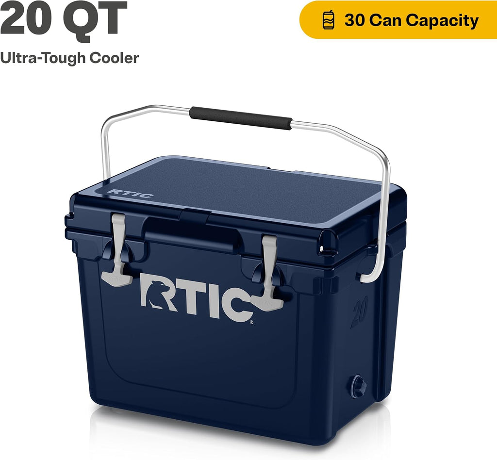 RTIC Ultra-Tough Cooler, Hard Insulated Ice Chest Box for Beach, Drink, Beverage, Camping, Picnic, Fishing, Boat, Barbecue