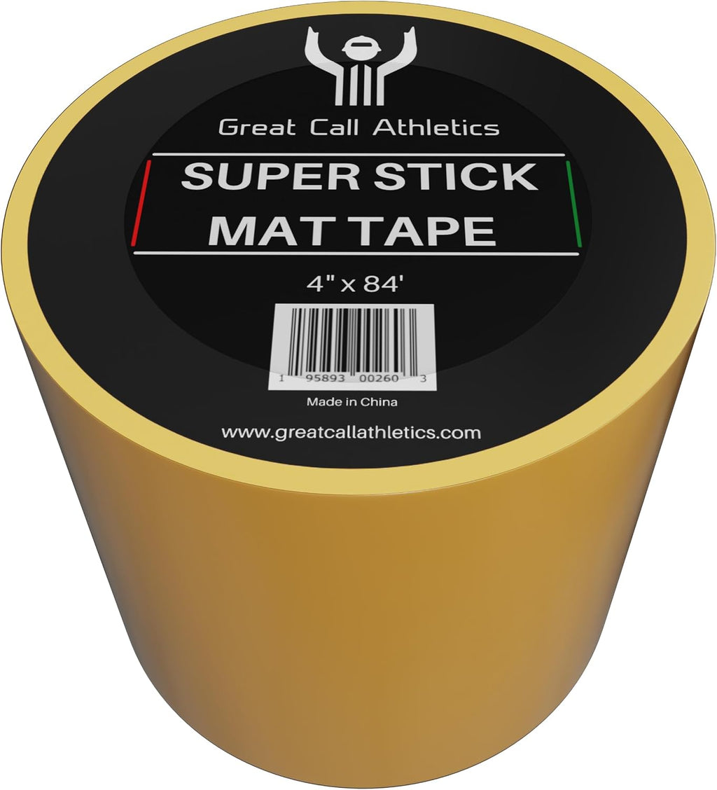 Great Call Athletics | 1 Case of 18 Rolls | Professional Super Stick Wrestling Mat Tape | 4' x 84' | Wrestling Gymnastics MMA Floor Clear Reusable