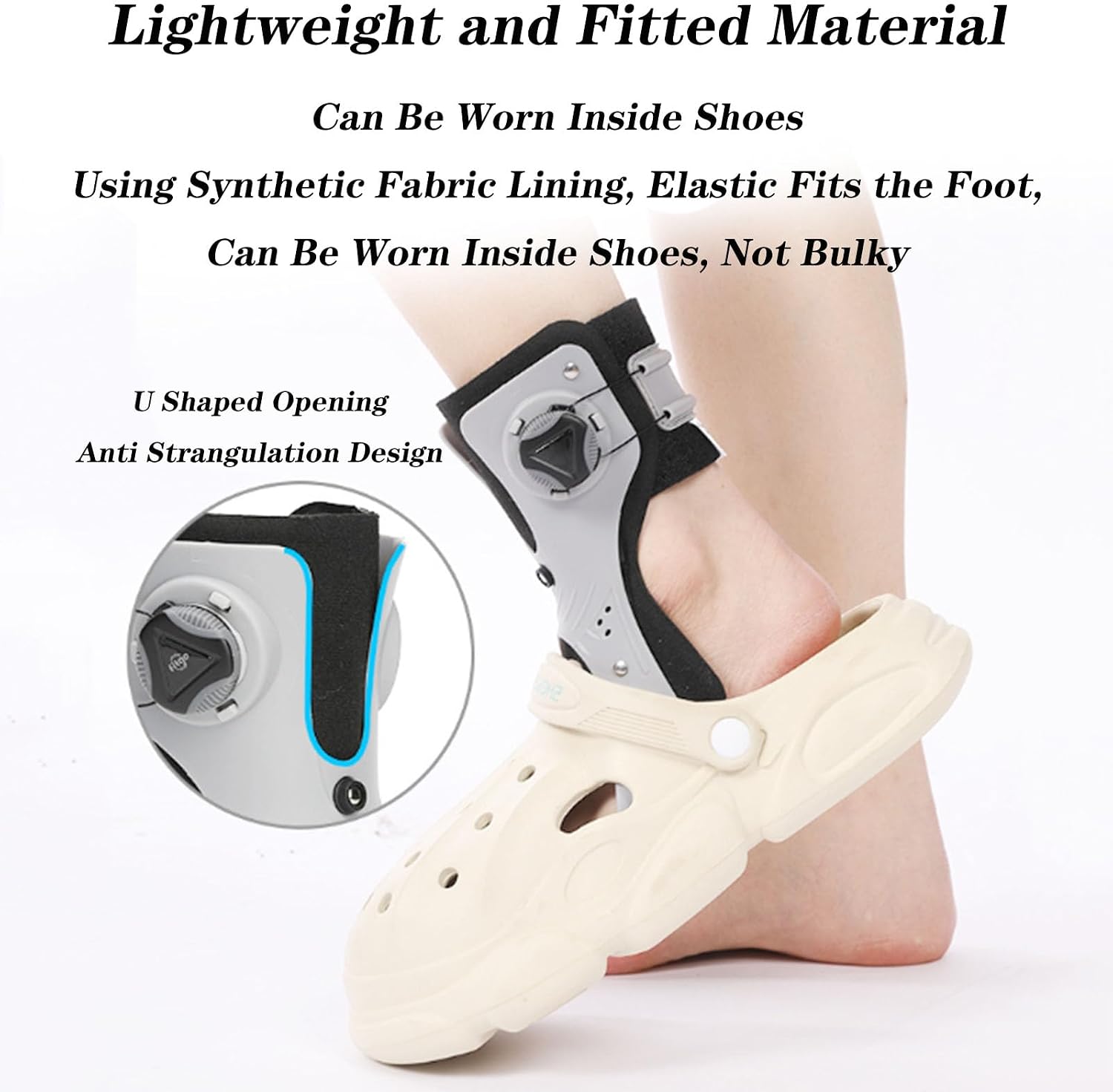 01Support Ankle Stabilizer Brace, Ankle Orthosis Splint Support with Inflatable Airbag Lining for Injury Recover, Running,Sports,B Right,L-A Right-XL
