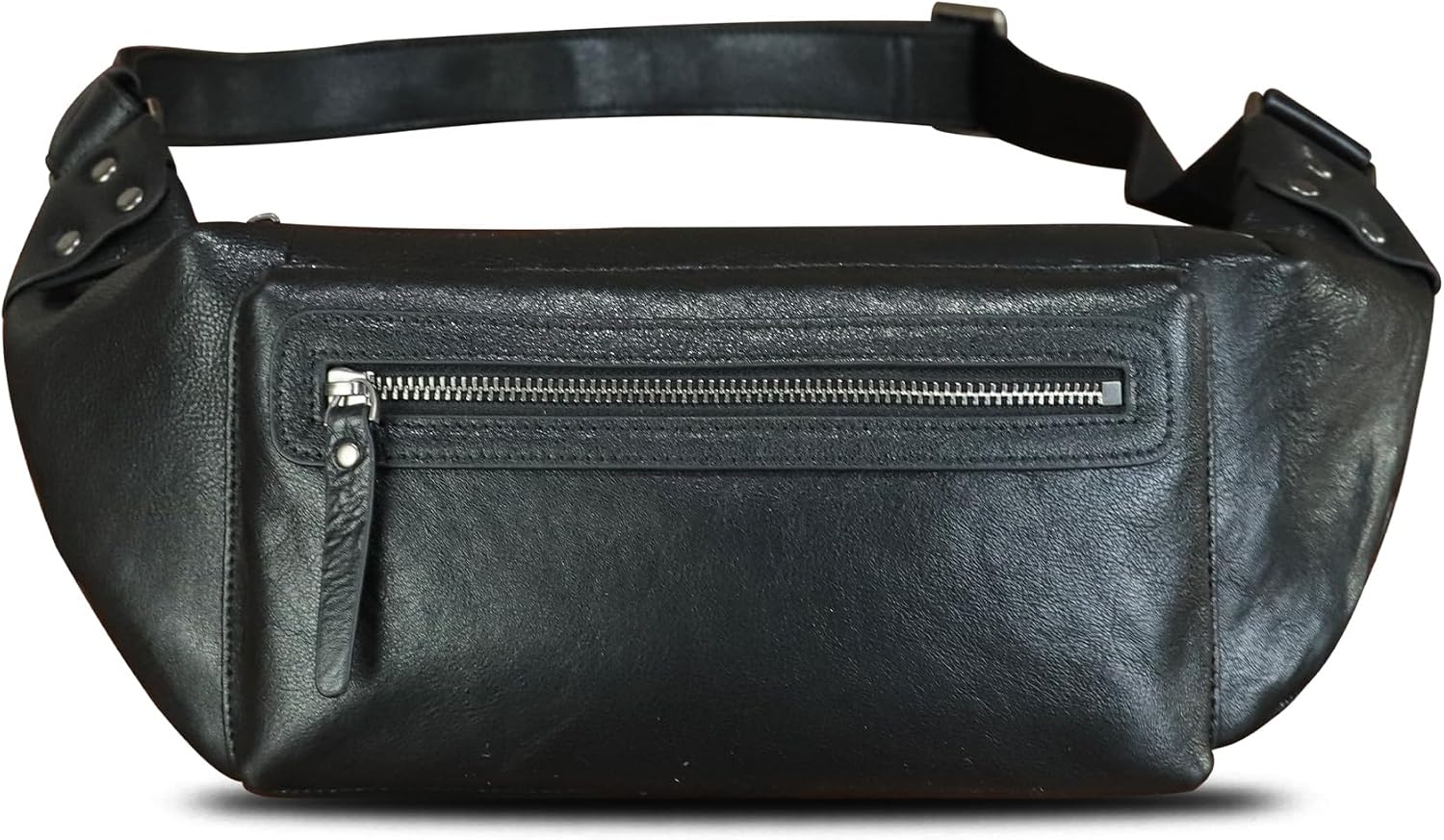 Genuine Leather Fanny Pack for Men and Women Waist Bag Hip Bag Real Leather Fanny Bag Sling Bag Crossbody Bags Chest Purses (Black), LRTO-15023