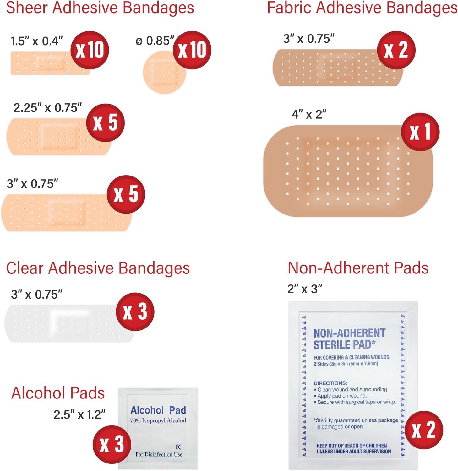 DecorRack 2000 Piece First Aid Kit, 48 Individual Boxes of 42 Items Each, First Aid Kits for Minor Cuts, Scrapes, Travel, Car, Home, Work, Field Trips or Camping (2000pcs, 48 Pack)