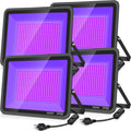 YANYCN 500W 4 Pack LED Black Light,Black Flood Light Outdoor with Plug and Switch, IP66 Waterproof 395nm to 405nm LED UV Blacklight Neon Glow for Glow Party, Halloween, Fluorescent Poster, Body Paint