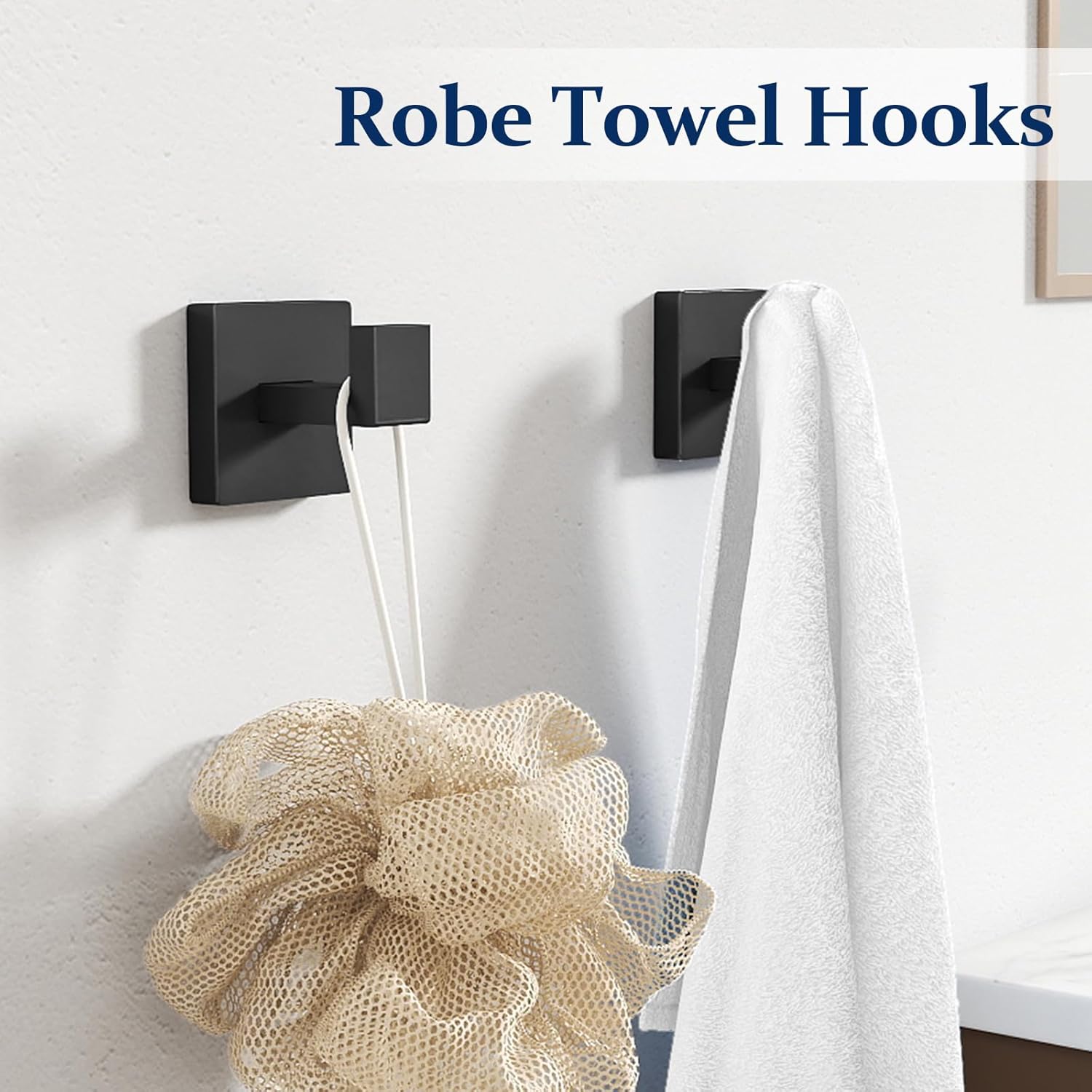 STWWO 20-Pieces Matte Black Bathroom Hardware Set, 24 Inch Bath Towel Bar Set, Stainless Steel Towel Racks for Bathroom Wall Mounted