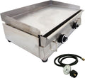 INTBUYING Stainless Steel Commercial Home Gas Grill Griddle Countertop Flat Cooking Griddle Grill LPG 2800Pa with Low Pressure Valve(28.94x16.14inch Hotplate)