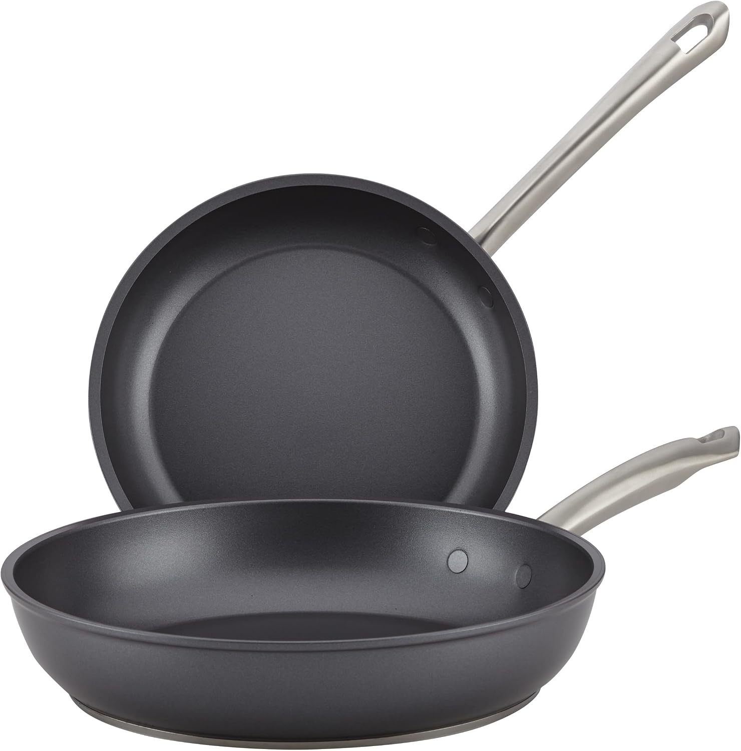 Anolon Accolade Forged Hard Anodized Nonstick Frying Pans/Skillet Set, 8 Inch and 10 Inch - Moonstone Gray