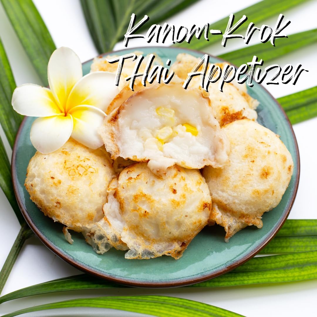 Kanom Krok Thai Coconut Pancake Pan, Takoyaki Maker, Heavy 28 Holes Cast Iron Grill pan Combination Thai Cooking Equipment