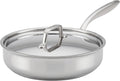 Breville Clad Stainless Steel Saute Pan / Frying Pan / Fry Pan with Lid - 3.5 Quart, Silver