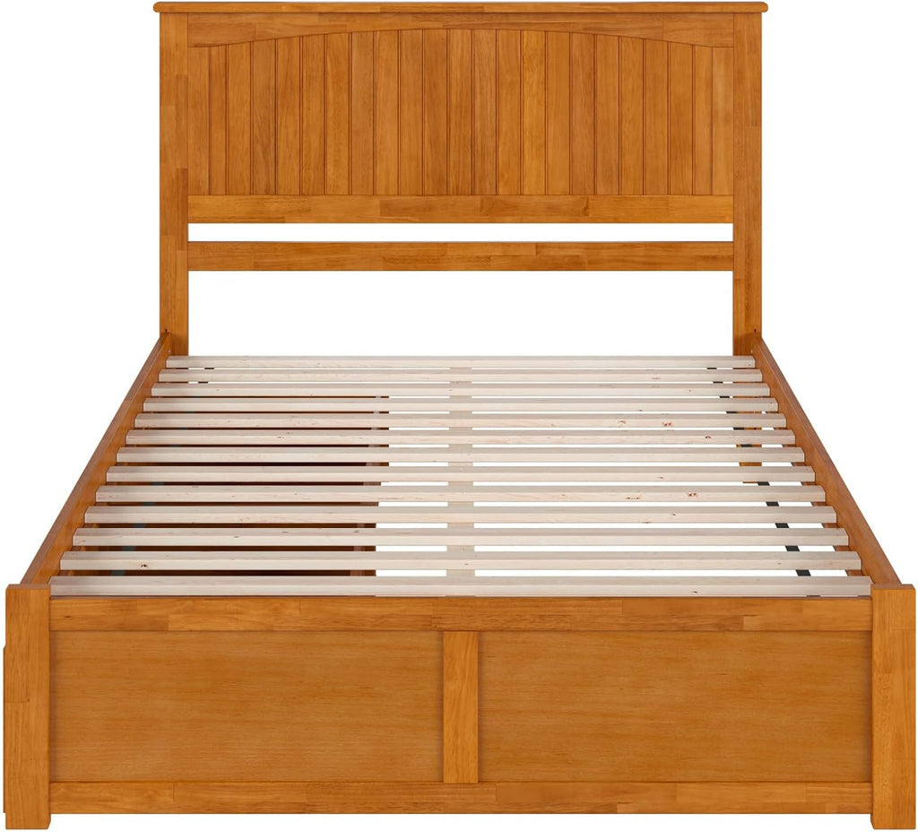 AFI, Nantucket Queen Platform Bed with Footboard & Storage Drawers, Light Toffee