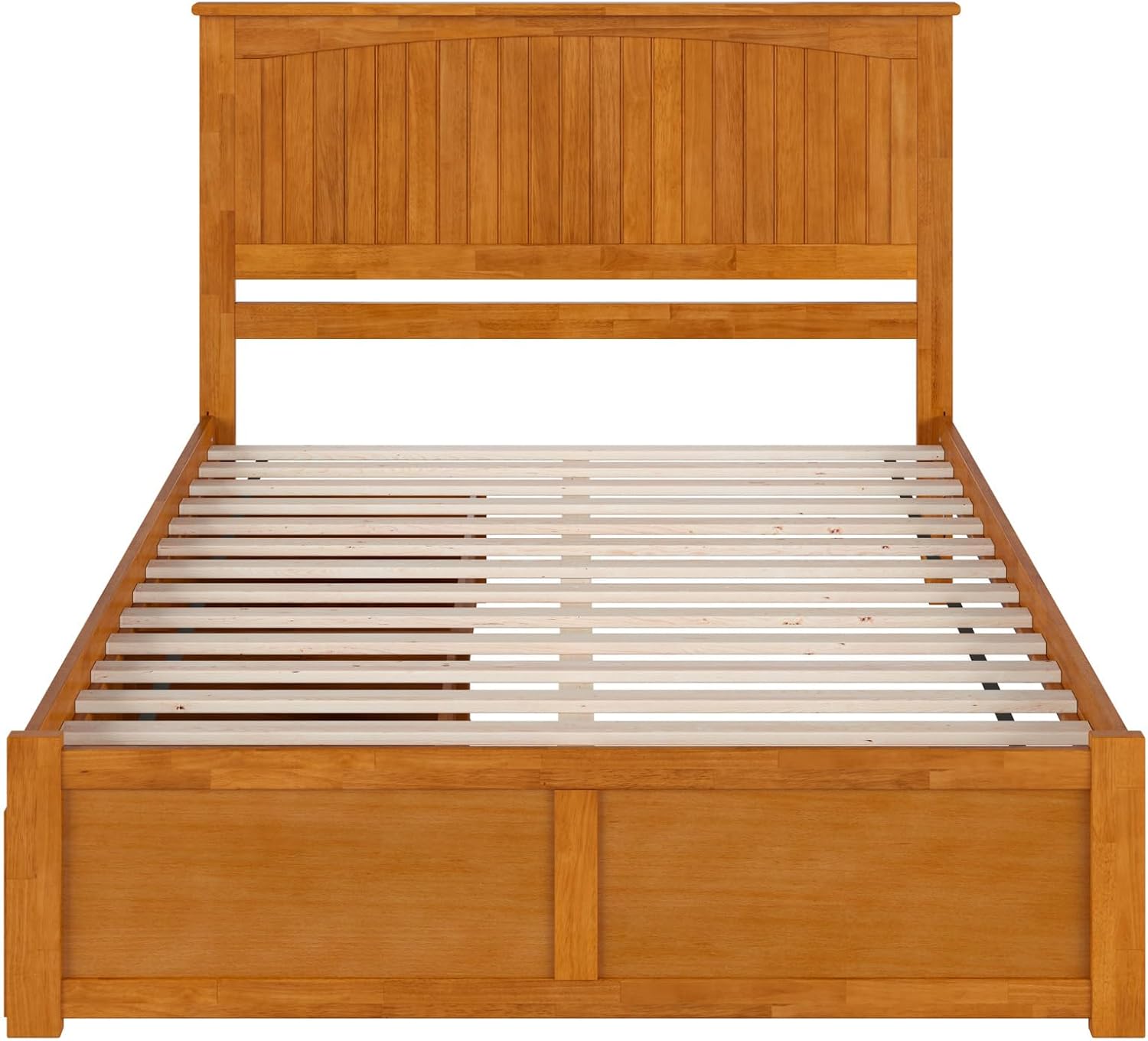 AFI, Nantucket Queen Platform Bed with Footboard & Storage Drawers, Light Toffee