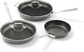 All-Clad HA1 Hard Anodized Nonstick Fry Pan Set – 5-Piece Cookware, 8', 10', 12' Skillets with Lid, Induction Compatible, Oven Safe to 500°F, Lid Safe to 350°F, Black