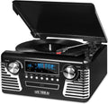 Victrola Haley Retro Bluetooth Record Player & Multimedia Center with Built-in Speakers - 3-Speed Turntable, CD Player, AM/FM Radio, 3.5mm Aux-In, Wireless Music Streaming, Black