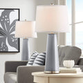 Color + Plus Leo 29 1/2' Modern Glass Software Gray Table Lamps Set of 2