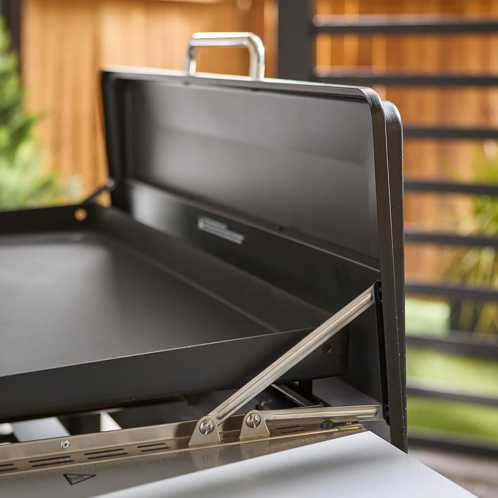 Weber 36' 4‑Burner Liquid Propane Griddle, Black – Pre‑Seasoned Rust‑Resistant Carbon Steel Cooktop with 500°F+ Heat Capacity & Weber Works Compatibility for Outdoor Grilling