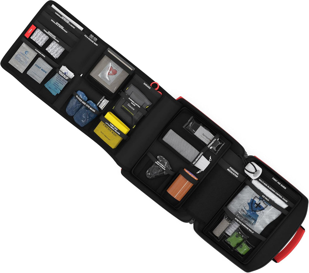 Family First Aid & CPR Kit - Emergency Medical Kit for the Entire Family, Child, Kids, and Youth. Perfect for Camping, Travel, Car, Hiking, Sports, Outdoor, and Home - First Aid Guide Life Safety Pro