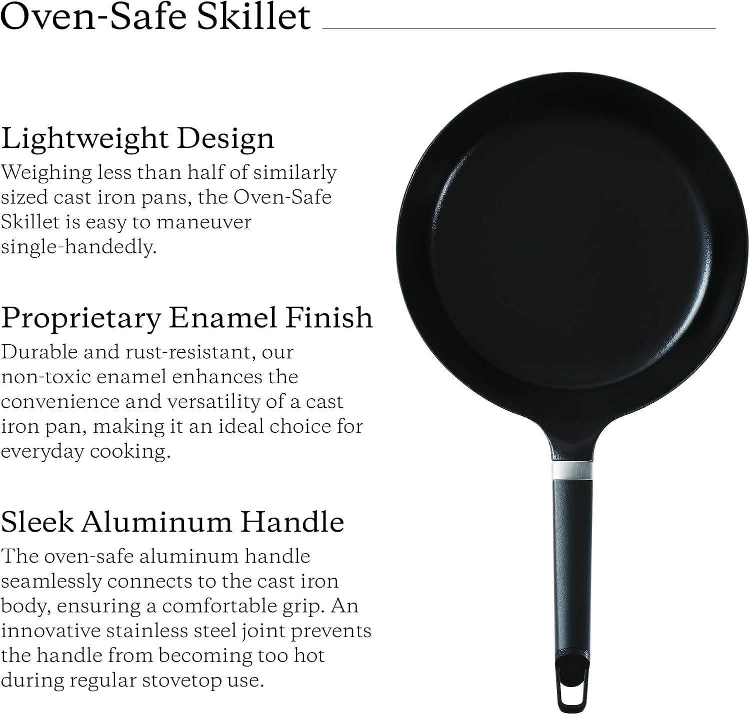 Vermicular Oven-Safe Skillet with Stainless Steel Lid | 24cm Deep (9.4') | Lightweight Enameled Cast Iron Pan with Non-Toxic Enamel Finish | Dishwasher Safe | Induction-compatible | Made in Japan
