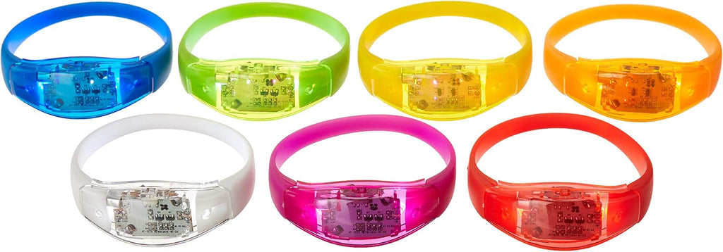 Sound Activated LED Glow Bracelets (42 Pack) - Music Reactive Flashing Lights - Kids & Adults Party Favors for Concerts, Festivals, Birthdays & Night Events