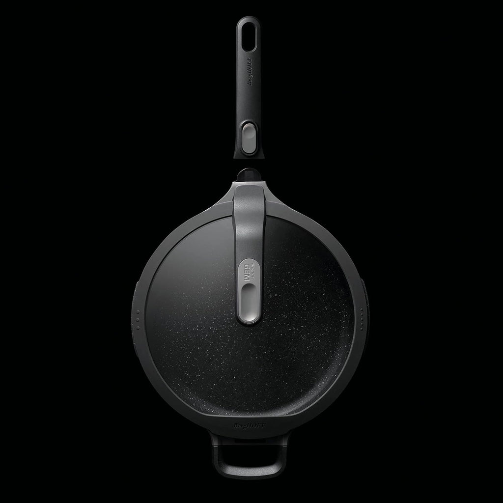Berghoff GEM Non-stick Sauté Pan 10' 3.5qt., Stay-cool, Detachable Handle, Glass Lid, Ferno-Green, Non-Toxic Coating, Induction Cooktop Ready