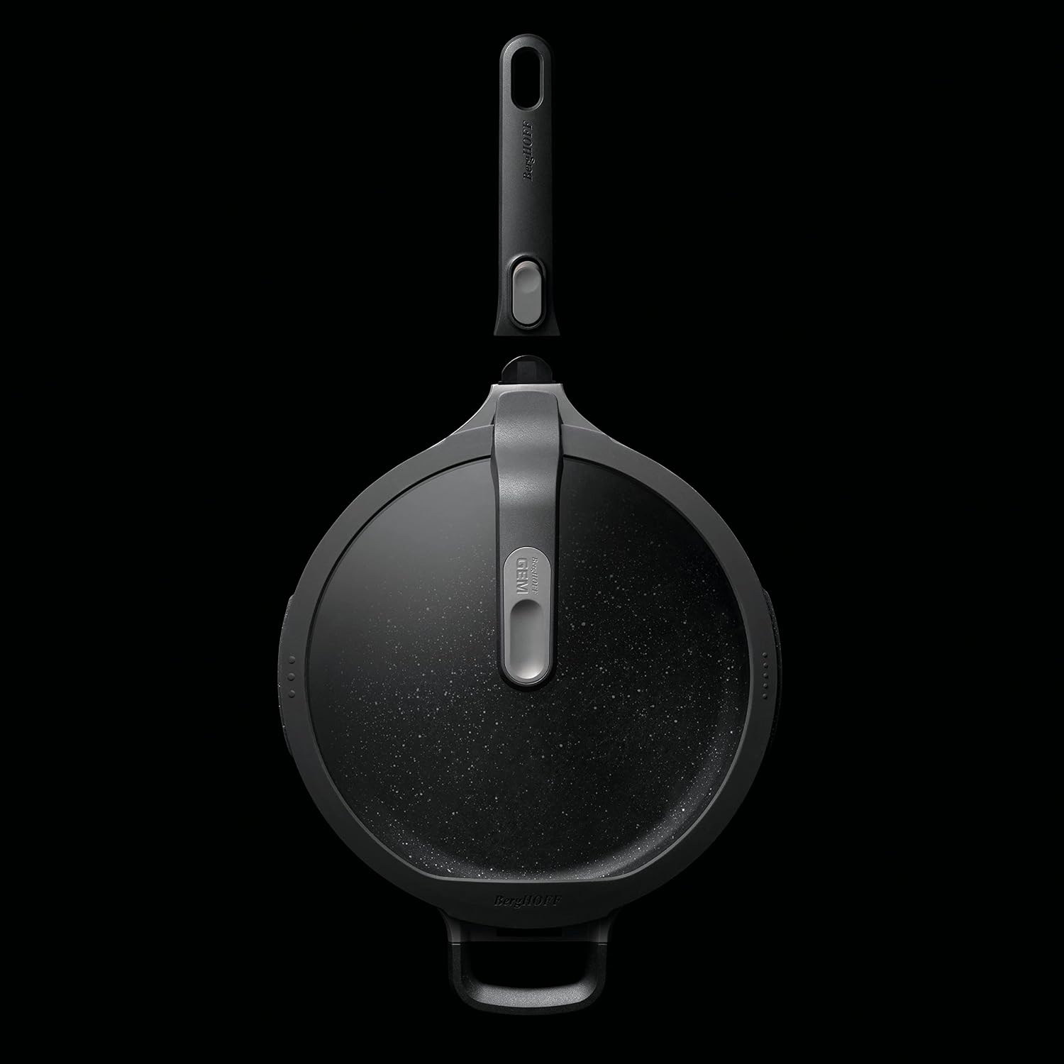 Berghoff GEM Non-stick Sauté Pan 10' 3.5qt., Stay-cool, Detachable Handle, Glass Lid, Ferno-Green, Non-Toxic Coating, Induction Cooktop Ready