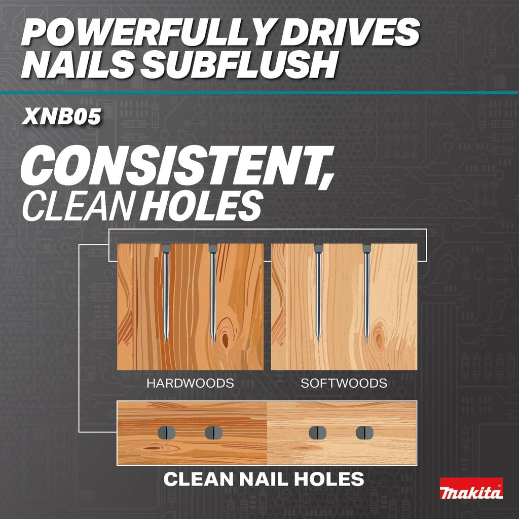 Makita XNB05Z 18V LXT® Lithium-Ion Brushless Cordless 2-1/2' Straight Finish Nailer, 16 Ga., Tool Only
