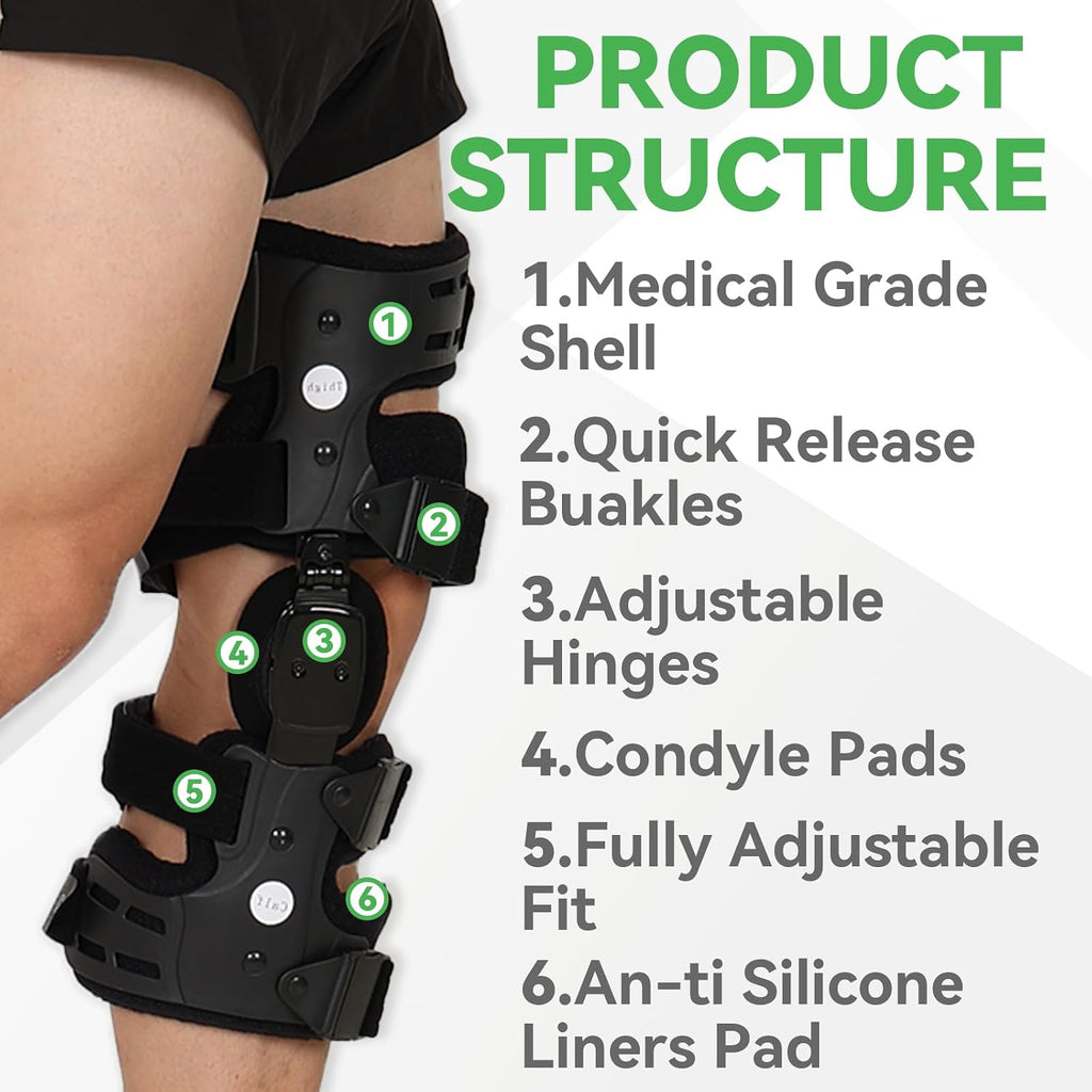 Orthomen Lateral Unloader Knee Brace for Osteoarthritis, Arthritis Knee Pain Relief, Bone on Bone Joint Degeneration Offloader L1851 L1843 with Built in Hex Key, Outside (Right)