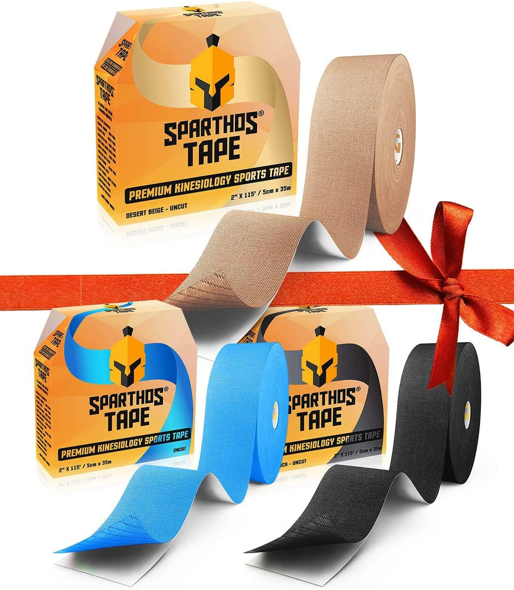 Sparthos Tape Color Bundle: Desert Beige + Electric Blue + Midnight Black [Uncut 115 ft. Roll]