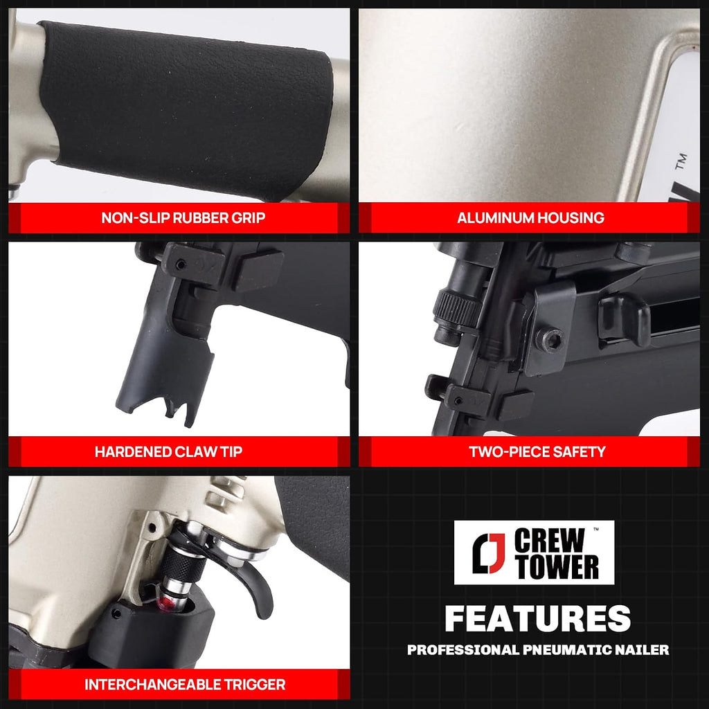 21 Degree Framing Nailer for Contractors - Pneumatic Nail Gun 2 Inch to 3-1/4 Inch for Framing, Sheathing and Roofing - Lightweight 8.6 lbs with Tool-Free Depth Adjustment - SRN9021