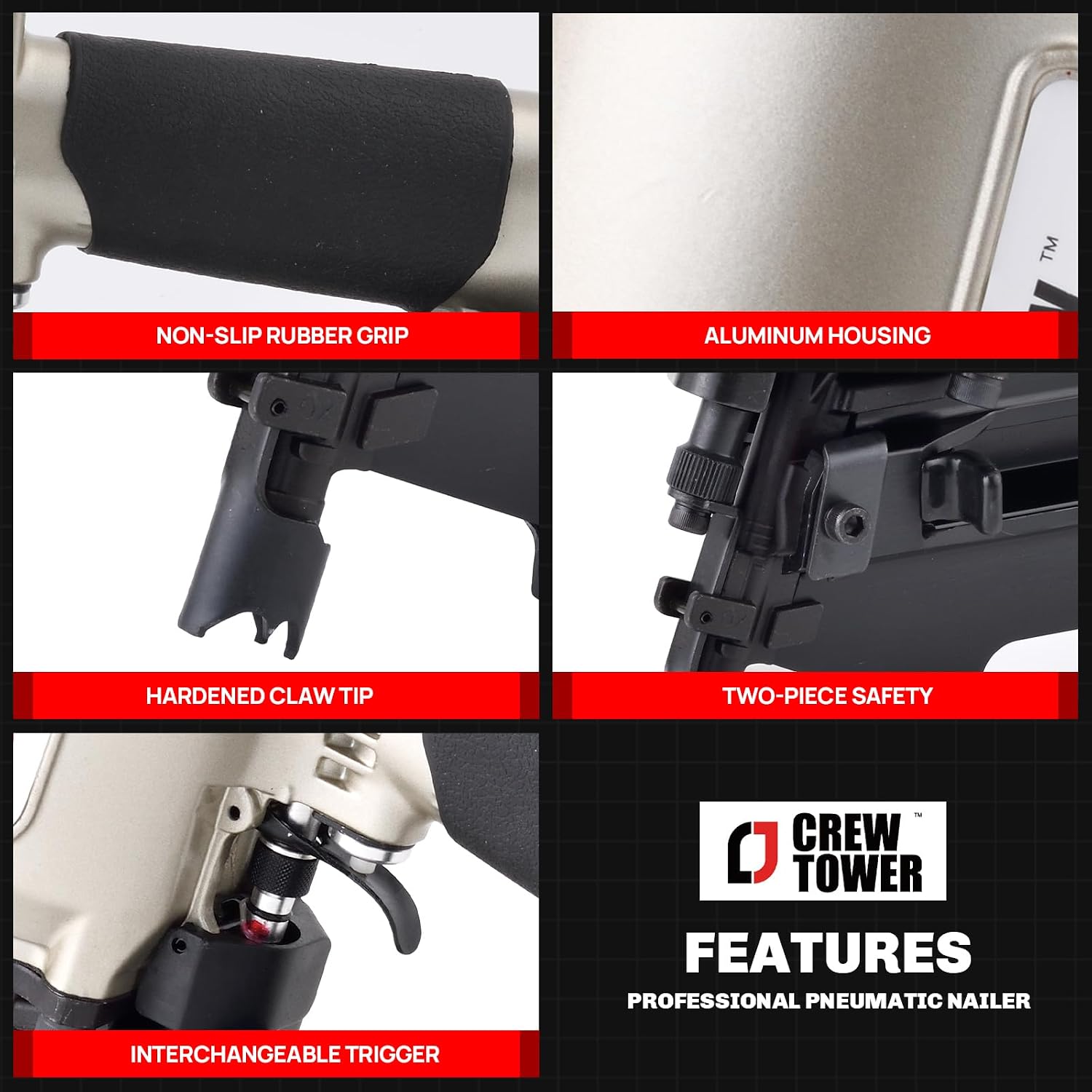 21 Degree Framing Nailer for Contractors - Pneumatic Nail Gun 2 Inch to 3-1/4 Inch for Framing, Sheathing and Roofing - Lightweight 8.6 lbs with Tool-Free Depth Adjustment - SRN9021
