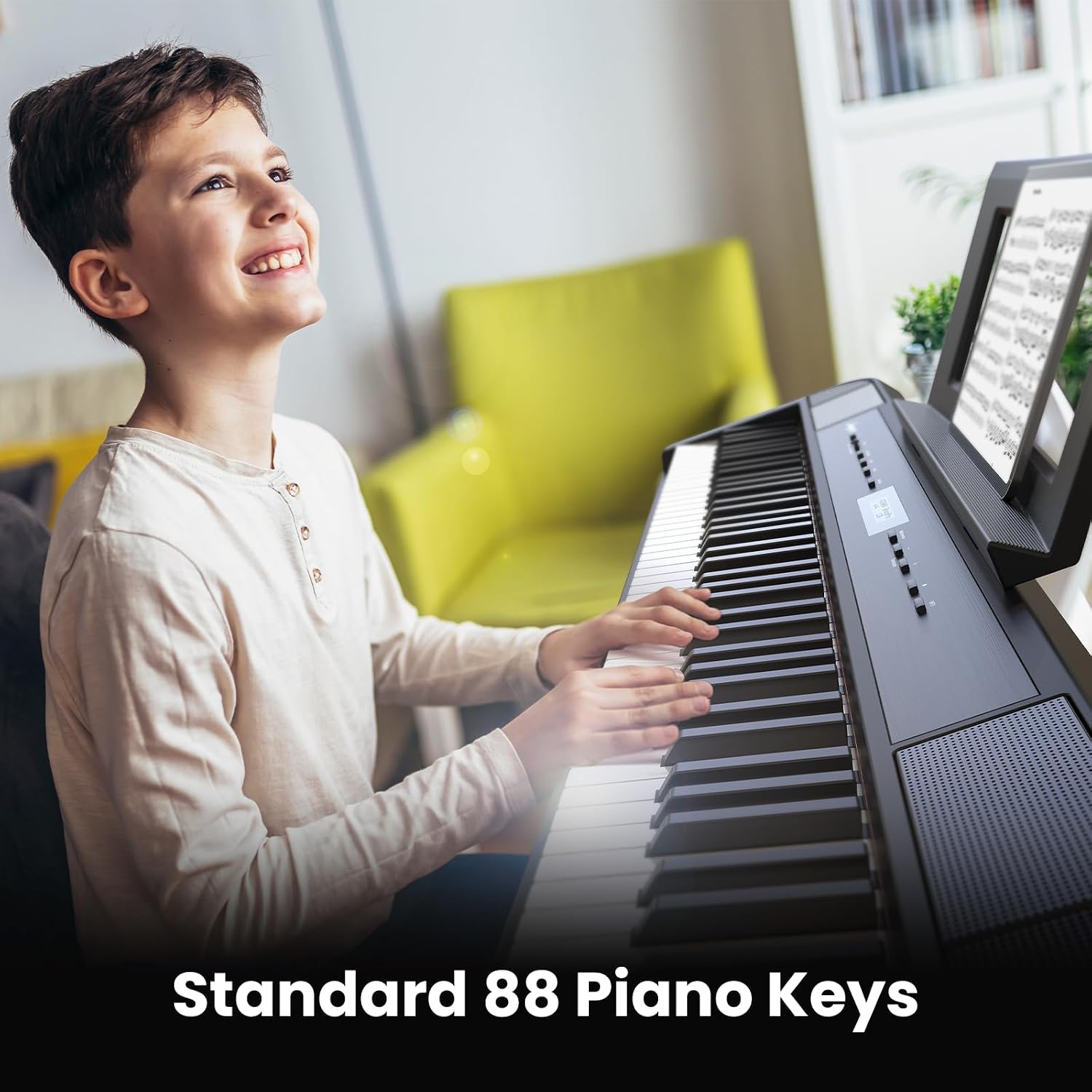 88 Key Weighted Digital Piano – Portable Hammer-Action Electric Piano with Full-Size Keys, Powerful Speakers, Bluetooth Function & Professional Practice Features for Home Studio