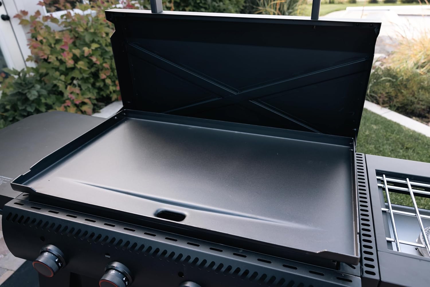 Camp Chef Gridiron Pro- 36' Outdoor Griddle Grill with Side Burner, Flamethrower Ignition & Hinged Lid - Premium 36' Flat Top Grill for Outdoor Cooking