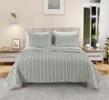 Izod 100% Cotton Percale Pre-Washed Quilt Set, Ultra-Soft & Reversible Bedding, Twin Sheets Set, Wrinkle-Resistant 2-Pc Cotton Bedspread with Matching Shams, All-Season Comfort - Grey Stripe
