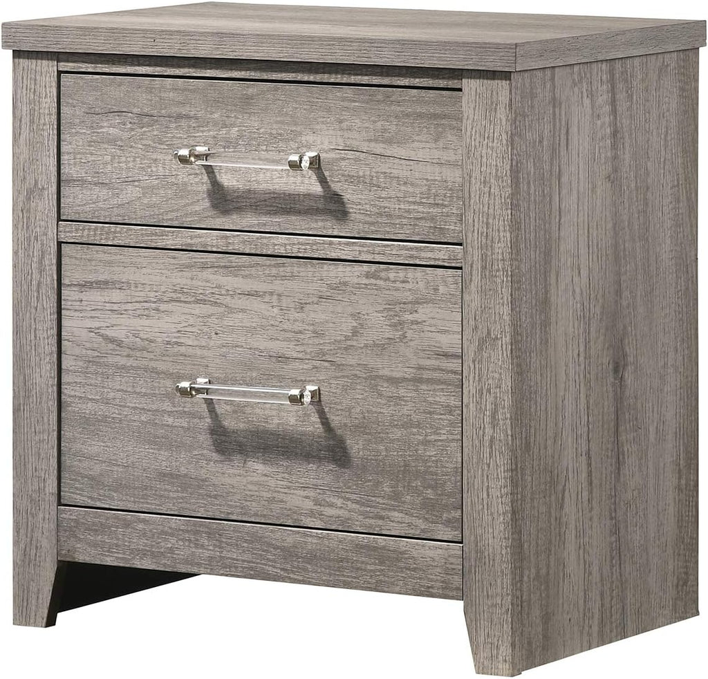 Kings Brand Furniture – Balta 6-Piece Queen Size Gray Bedroom Set. Bed, Dresser, Mirror, Chest & 2 Nightstands