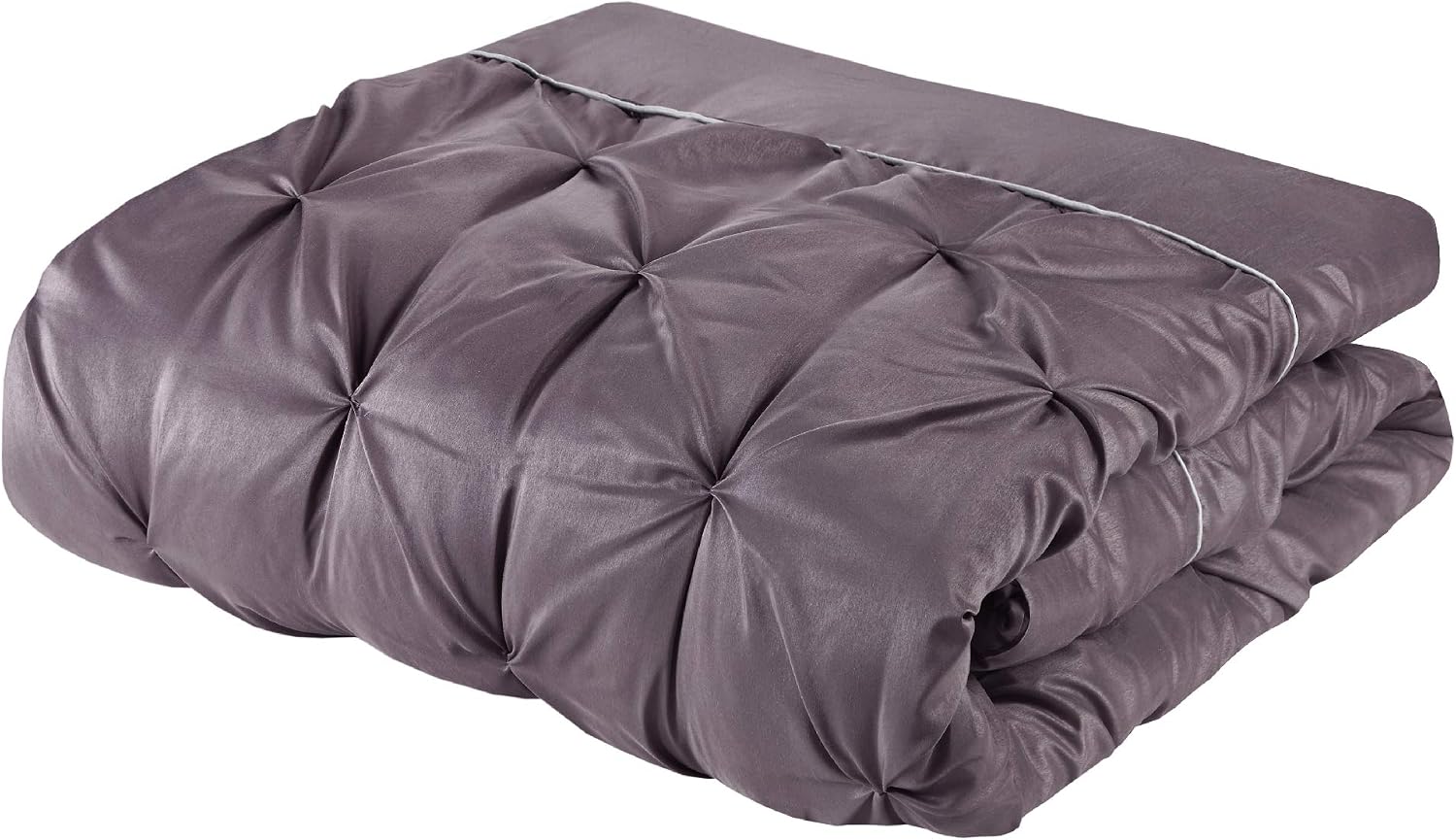 Madison Park Essentials Cal King Comforter Set, 24 Piece Bedding With Matching Curtains, Decorative Pillows, Luxe Diamond Tufting , Room in a Bag Joella Collection, Plum Cal King
