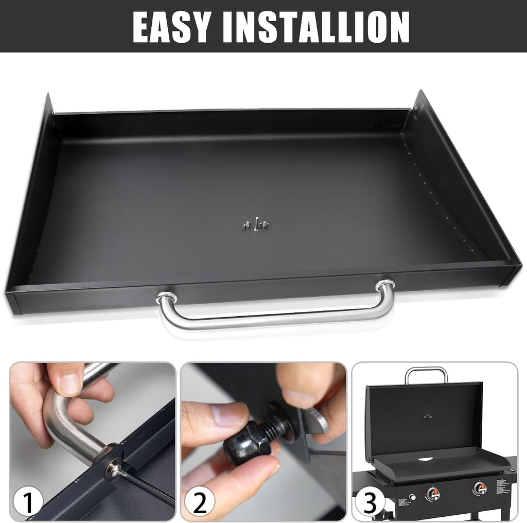 Griddle Lid for Blackstone 28in Griddle 1517 5857 Griddle Hood for Omnivore 1883 2147 2287 2206 2269 Powder Coated Steel with Stainless Steel Handle Flat Top Grill Cover for Blackstone 28in Griddle
