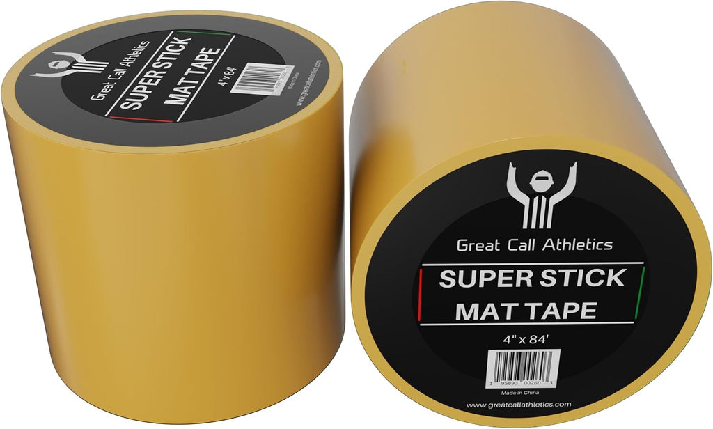 Great Call Athletics | 1 Case of 18 Rolls | Professional Super Stick Wrestling Mat Tape | 4' x 84' | Wrestling Gymnastics MMA Floor Clear Reusable