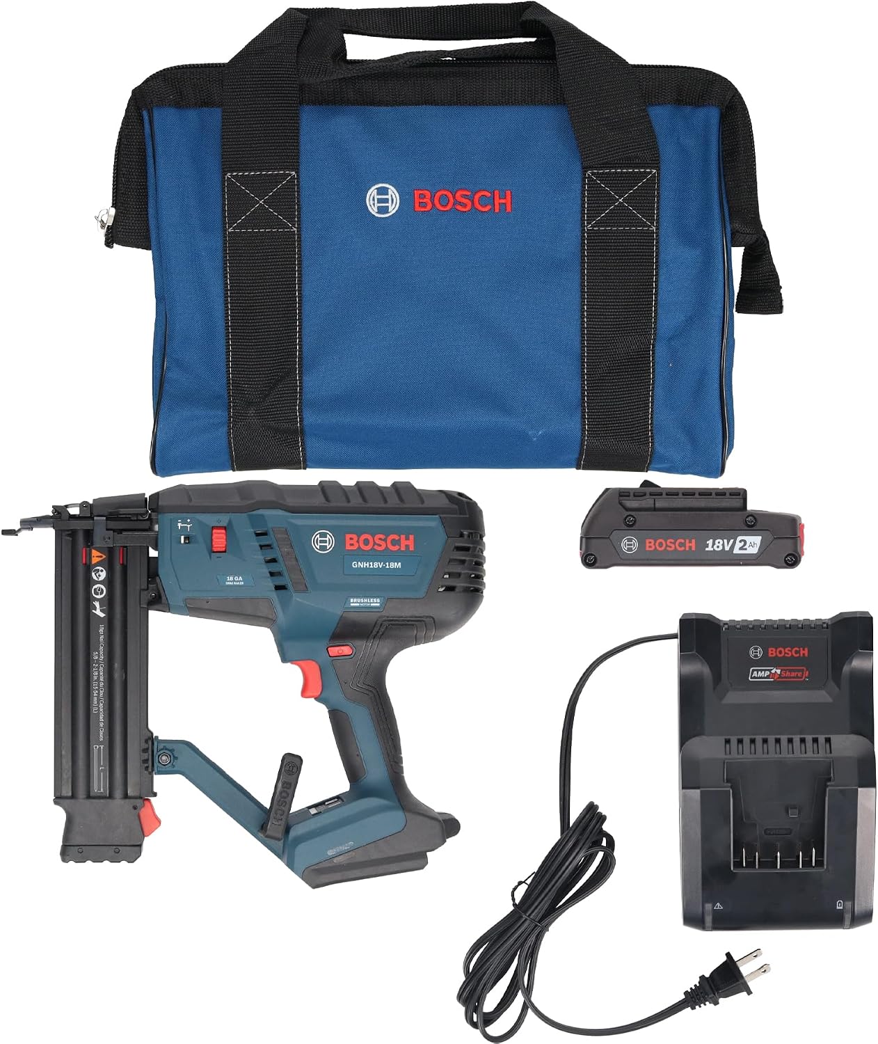 Bosch GNH18V-18MB12-RT 18V Brushless 18-Gauge Brad Nailer Kit (Reconditioned)