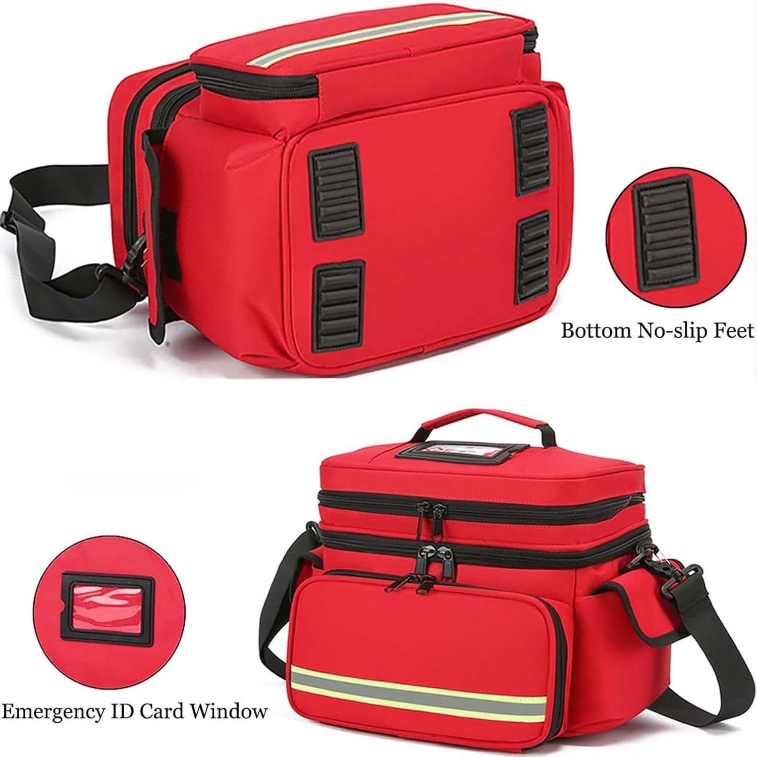 First Aid Kit Bag Empty, Portable Medicine Storage Bag with Multi Pockets,Double-Layer Medicine Pill Bottle Organizer, First Aid Box for Travel and Home Storage