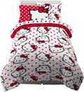Hello Kitty Polka Dot Bedding 5 Piece Super Soft Comforter and Sheet Set with Sham, Twin, (Officially Licensed Product) by Franco Collectibles